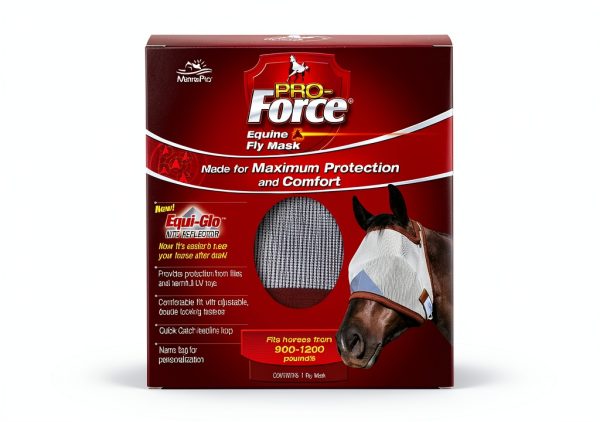 Equine Fly Mask Pro-Force UV Protection Adjustable Fit Without Ears-0