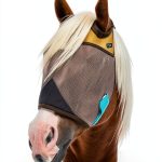Fly Mask for Horses Sunny Zebra 70% UV Blocking Breathable Mesh Horse-0