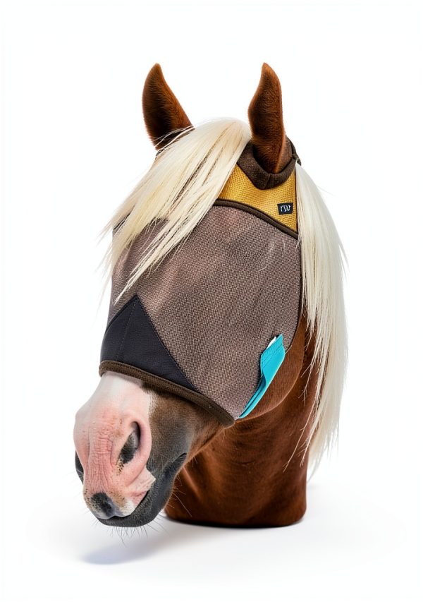 Fly Mask for Horses Sunny Zebra 70% UV Blocking Breathable Mesh Horse-0