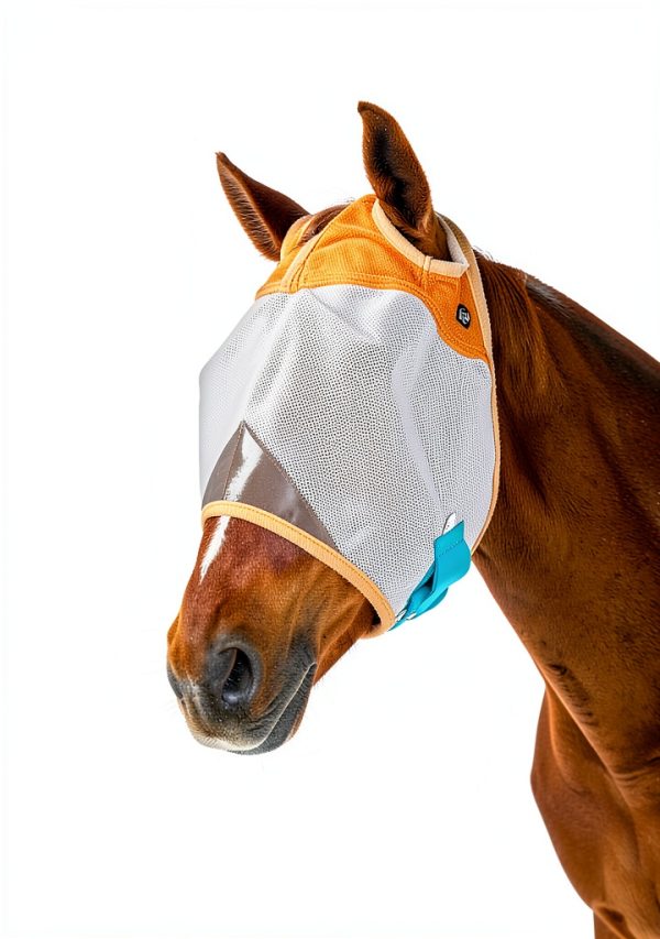Fly Mask for Horses Sunny Zebra 70% UV Blocking Breathable Mesh Horse-1