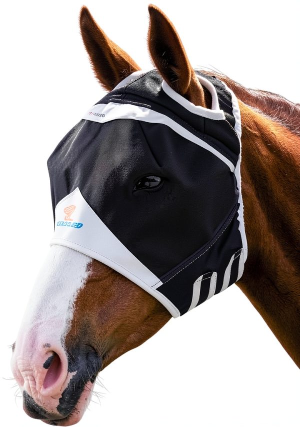 Shires Fly Guard Fine Mesh Horse Fly Mask with Ear Holes-0