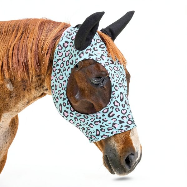 Jeffers Expression Lycra Horse Fly Mask – Full Size, Party Cheetah – Lightweight Stretch Horse Mask with Mesh Eyes & Ears, Breathable Lycra Mask for Horses, Equine Summer Apparel & Gear-4