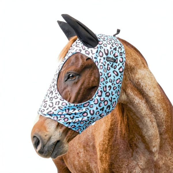 Jeffers Expression Lycra Horse Fly Mask – Full Size, Party Cheetah – Lightweight Stretch Horse Mask with Mesh Eyes & Ears, Breathable Lycra Mask for Horses, Equine Summer Apparel & Gear-2