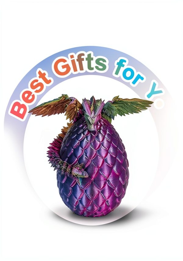 Cessfle 【2025 Updated 3D Printed Dragon Egg, Articulated Crystal 3D Printed Dragons with Wings, Cool Unique Birthday Gifts for Boys Kid Teen Adult, Dinosaur Eggs Fidget Toy-6