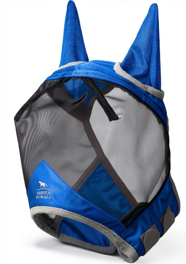 Horse Fly Mask Harrison Howard Pro Luminous UV Protection Large Blue-1