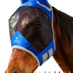 Horse Fly Mask Harrison Howard Pro Luminous UV Protection Large Blue-0