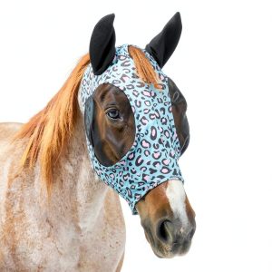 Jeffers Expression Lycra Horse Fly Mask – Full Size, Party Cheetah – Lightweight Stretch Horse Mask with Mesh Eyes & Ears, Breathable Lycra Mask for Horses, Equine Summer Apparel & Gear-0