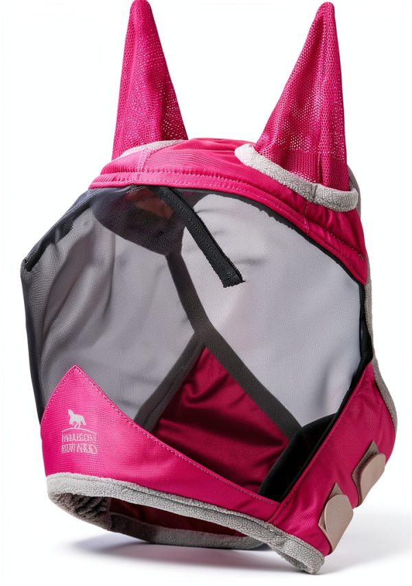 Fly Mask Harrison Howard Pro UV‑Proof Fleece Padding Flamingo Large-1