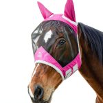 Fly Mask Harrison Howard Pro UV‑Proof Fleece Padding Flamingo Large-0