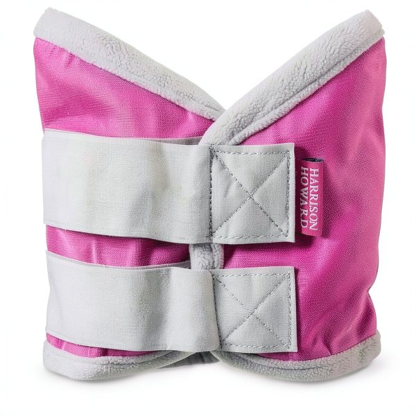 Fly Mask Harrison Howard Pro UV‑Proof Fleece Padding Flamingo Large-4